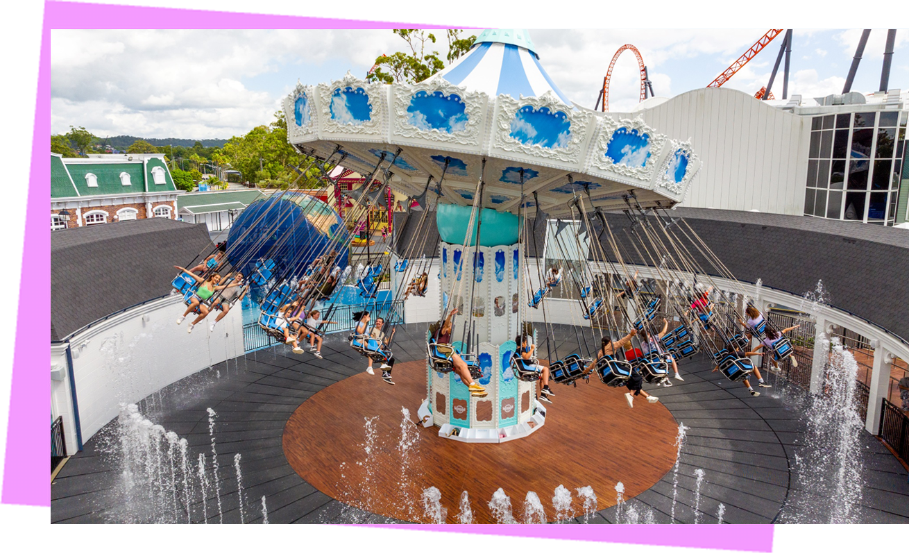 Preston & Barbieri classic carousel installed in St. Peter's Square in Rome, with hand-painted decorations and carved horses
